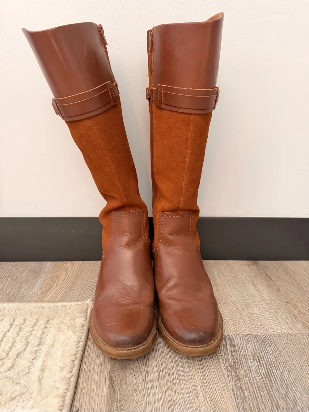 Clarks Brown Leather & Suede Tall Winter Boots